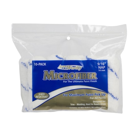 Arroworthy ArroWorthy Microfiber 4 in. W X 9/16 in. Mini Paint Roller Cover 10 pk 4-MFR4CK